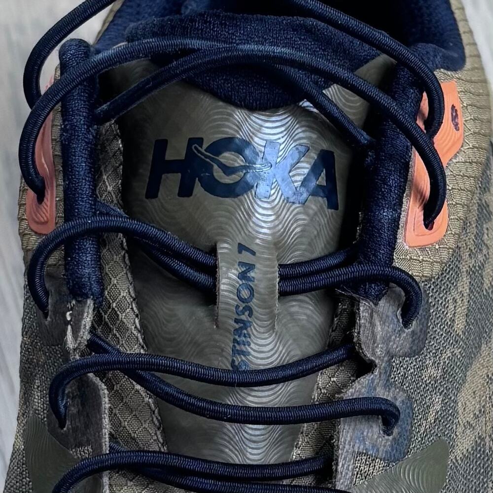 Hoka Stinson 7 Trail Running Sneakers All Terrain Honey Olive Men Size 12 - Picture 5 of 11